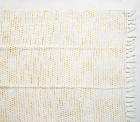 Yellow Dots Cotton Throw