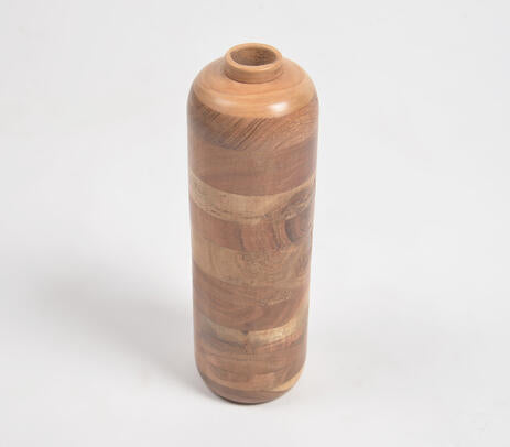 Acacia Wood Sleek Vase
