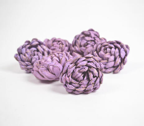 Hand Crafted Lilac Shola Flowers (Set of 6)