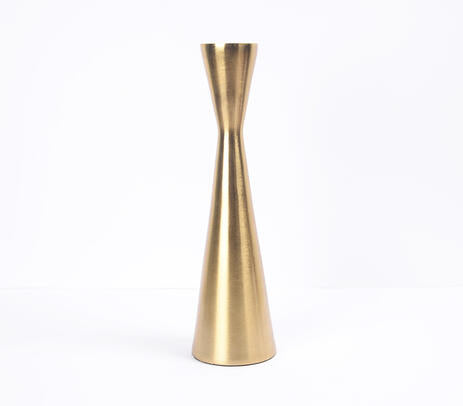Gold Toned Aluminium Candle Holders (Set of 2)
