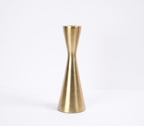 Gold Toned Aluminium Candle Holders (Set of 2)
