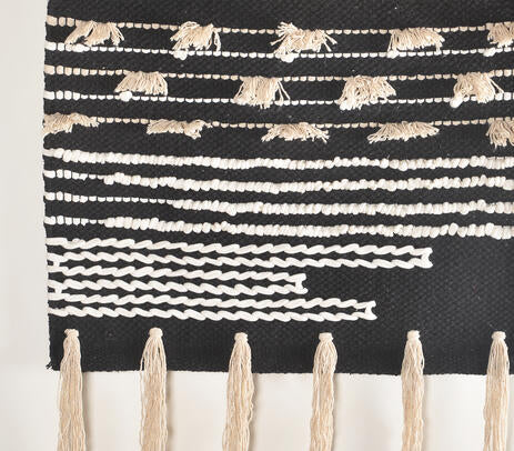 Multi-textured Cotton Tasseled Wall Hanging