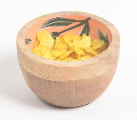Tropical Enamelled Mango Wood Bowl