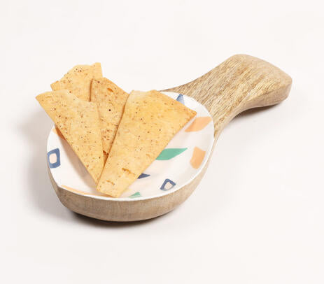 Enamelled Wooden Serving Platter