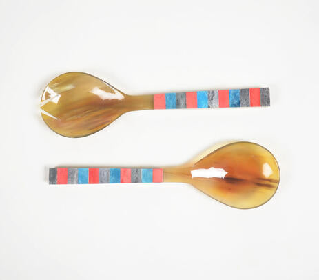 Bone Horn and Mango Wood Salad Spoons (set of 2)