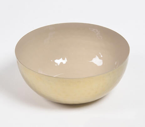 Enamelled Iron Sage & Cream Bowls (set of 2)