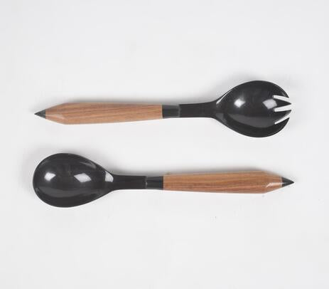 Natural Horn and Bone Salad Servers