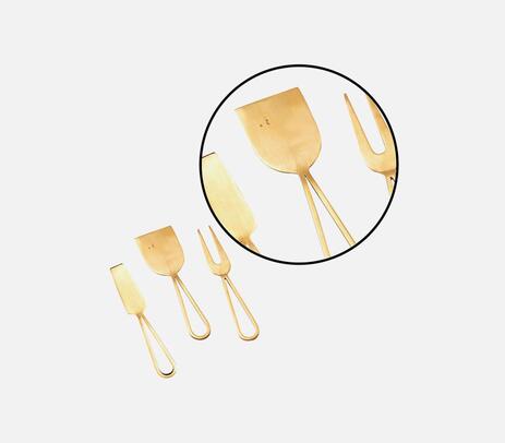 Gold Toned Cheese Servers (Set of 3)