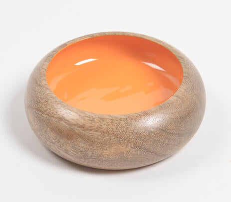 Mango Wood Enamelled Snack Bowl
