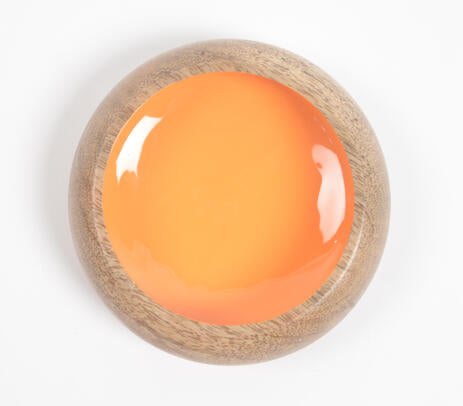 Mango Wood Enamelled Snack Bowl