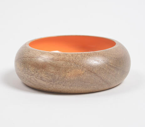 Mango Wood Enamelled Snack Bowl