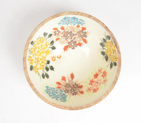 Floral Handcrafted Mango Wood Bowl