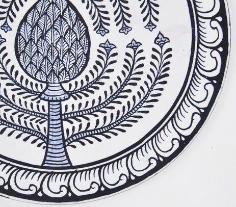 Tribal Art Laminated Wood and Cork Trivet