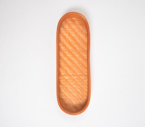 Woven Bamboo Orange Tray