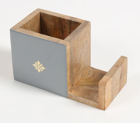 Grey Mango Wood Cutlery Holder