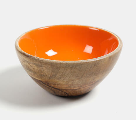 Mango Wood Orange Serving Bowl