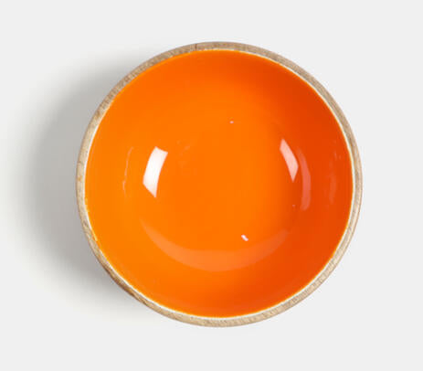 Mango Wood Orange Serving Bowl