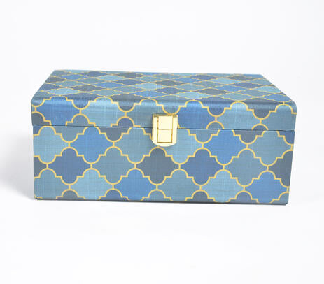 Trellis Print Silk Jewelry Box