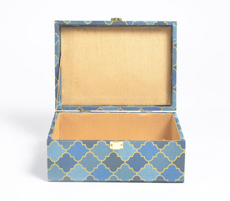 Trellis Print Silk Jewelry Box