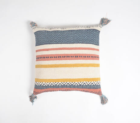 Handwoven Cotton Striped Pillow