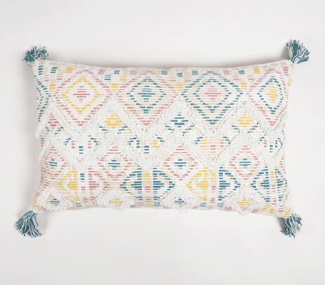 Handwoven Geometric Cotton Pillow