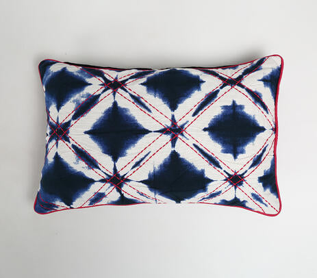 Navy 'Ikat' Print Lumbar Pillow