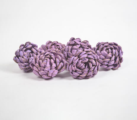 Hand Crafted Lilac Shola Flowers (Set of 6)