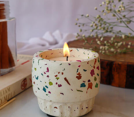 English Lavender Concrete Candle Jar