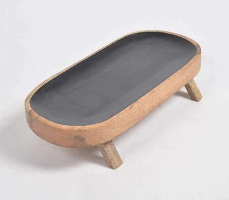 Enamelled Mango Wood Serving Platter