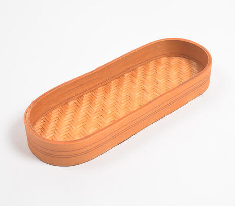 Woven Bamboo Orange Tray