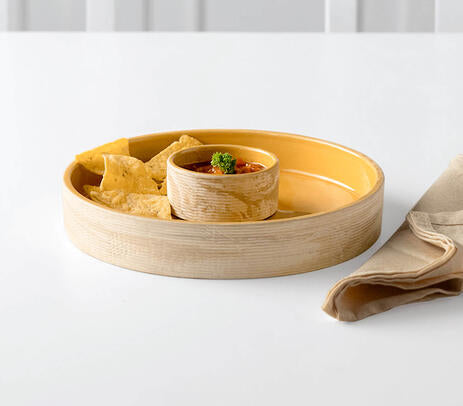 Handmade Ceramic Chip-n-Dip Bowl