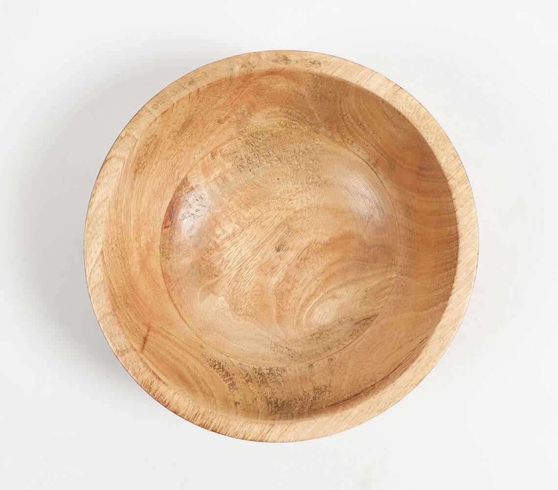 Earthy Wooden Serving Bowl