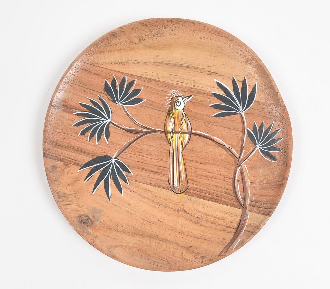 Acacia Wood 'Bird on a Branch' Plate