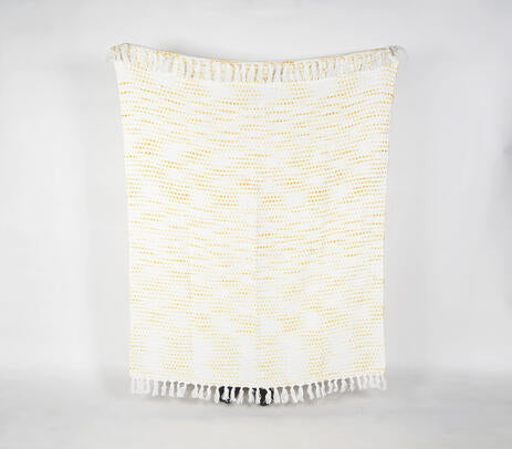 Yellow Dots Cotton Throw