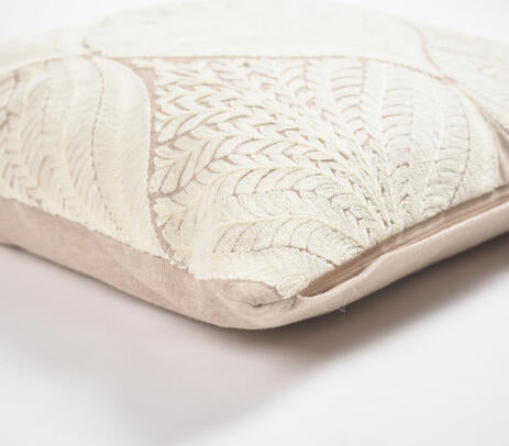 Cotton Ivory Embroidered Pillow