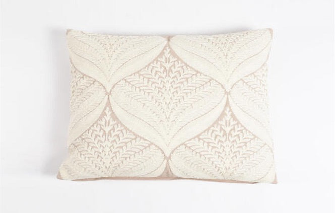 Cotton Ivory Embroidered Pillow