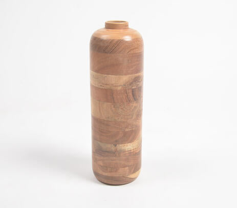 Acacia Wood Sleek Vase