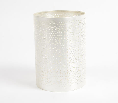 Silver-toned Iron Candle Holder