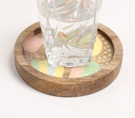 Wooden Colourful Coasters (Set of 4)