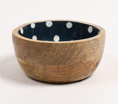 Enamelled Polka Dot Wooden bowl