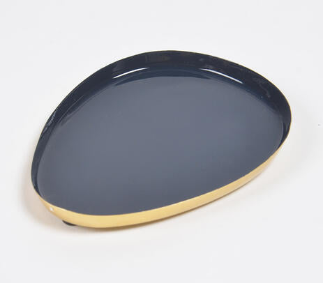 Enamelled Iron Egg Shaped Snack Trays (set of 3)