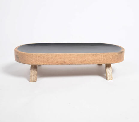 Enamelled Mango Wood Serving Platter