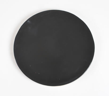 Matte Black Enamelled Wooden Platter