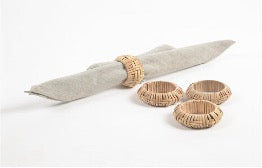 Handwoven Cane & Iron Eco-friendly Napkin Ring (set of 4)