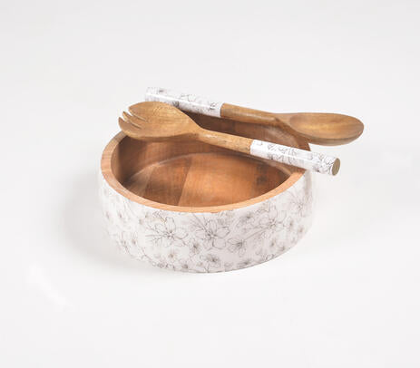 Peony Salad Bowl and Servers Set