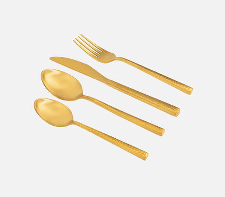 Handmade Gold Brass Cutlery (Set of 4)