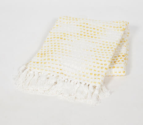 Yellow Dots Cotton Throw