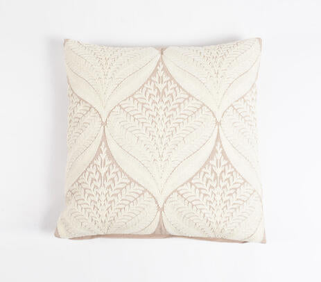 Cotton Ivory Embroidered Pillow