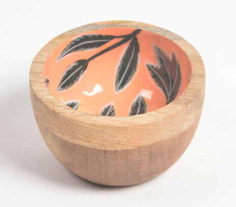 Tropical Enamelled Mango Wood Bowl