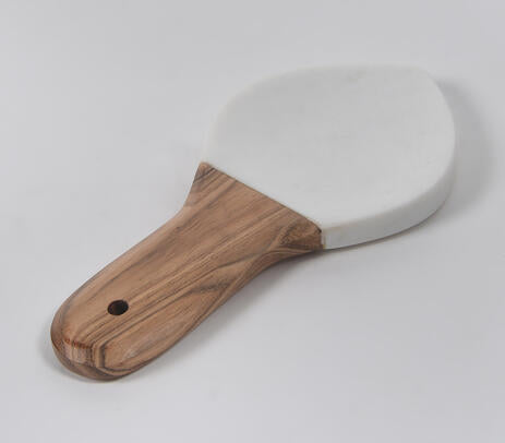 Classic Marble and Wood Spoon Rest